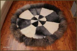 Peaux de mouton - Tapis ronds - magnificent-round-carpets-sheepskin-adam-leather