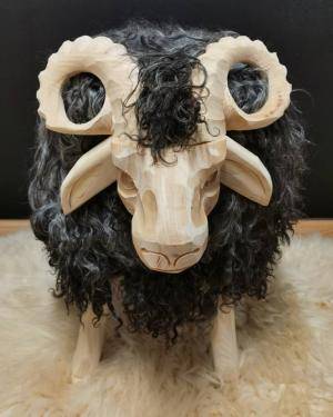 Peaux de mouton - Moutons en Bois  - large-ram-wood