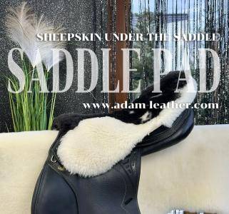 Peaux de mouton - Selle en feutre, tapis de selle en peau de mouton - peaux de mouton placées sous la selle.